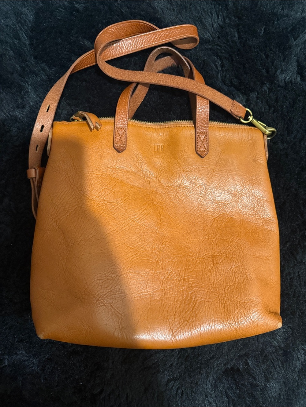 Madewell Zip-Top Transport Crossbody Bag Tan Leather